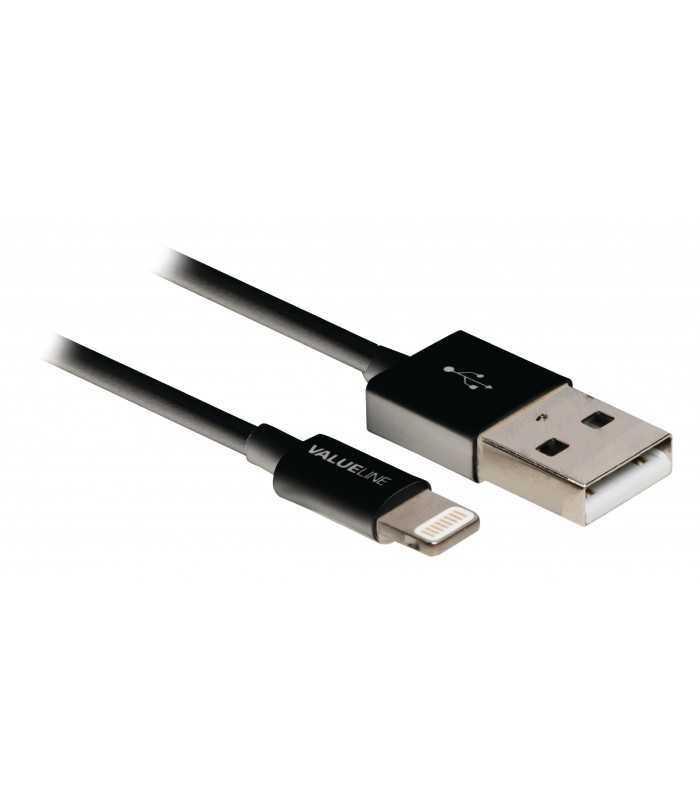 cablu alimentare si sincronizare pentru ipad iphone ipod apple lightning usb 20 a tata 1m negru valueline 2