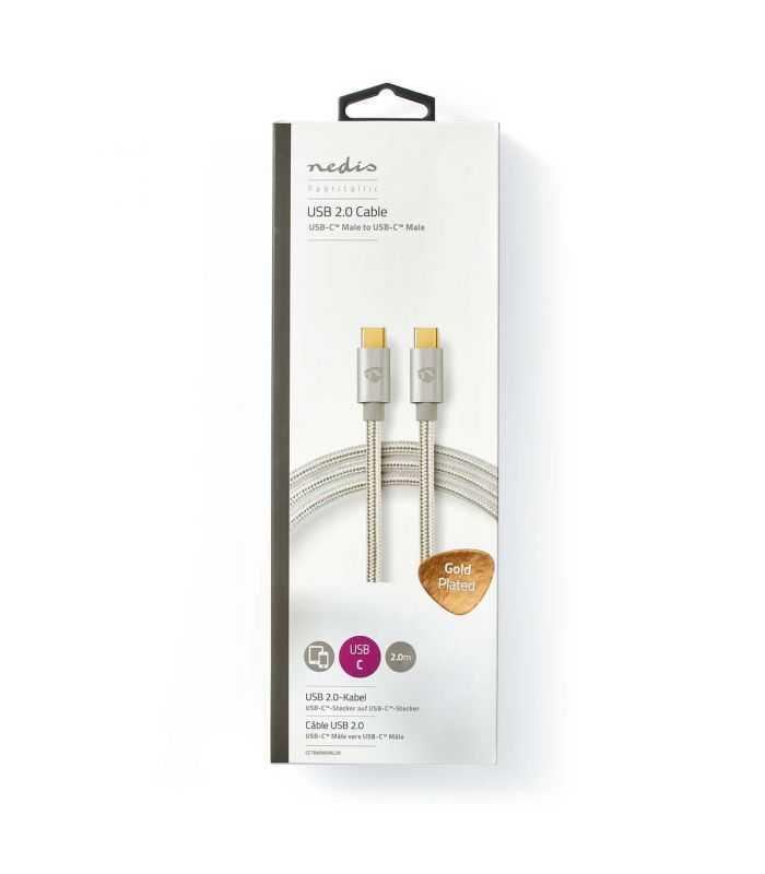 cablu alimentare sincronizare nedis usb type c 20 usb type c 2m 100w 6