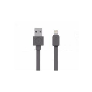 Cablu alimentare/sincronizare USB - iPhone Lighting 1.5m plat 2.4A gri Allocacoc