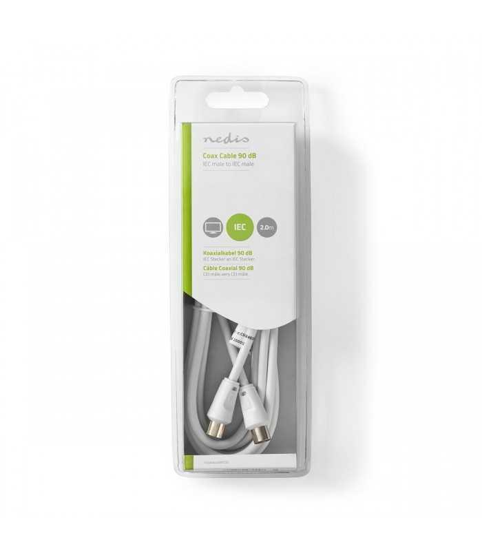 cablu antena coaxial 90db tata tata 2m alb nedis 2