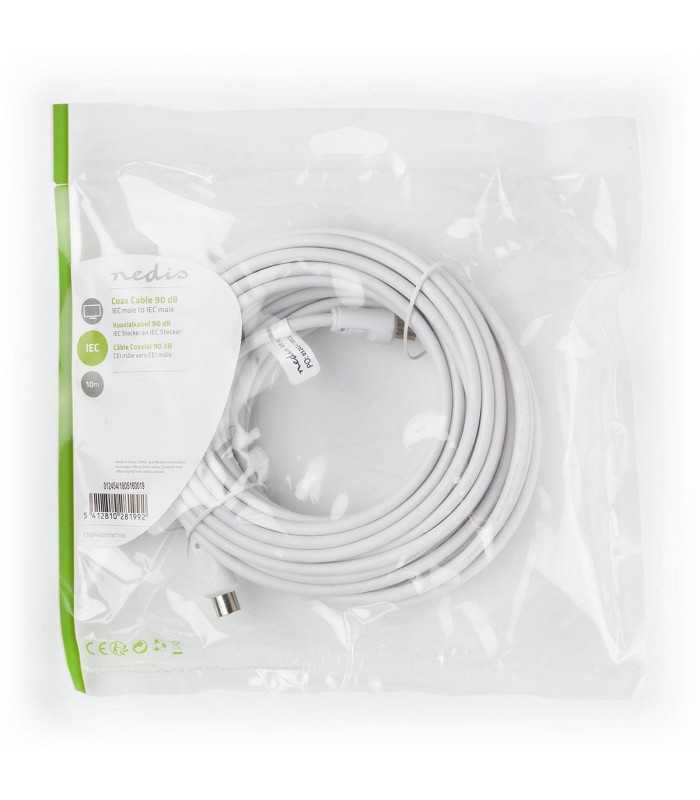 cablu antena coaxial tata tata 10m alb nedis 2
