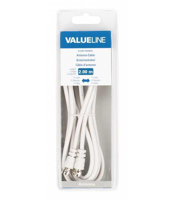 cablu antena f tata f tata 2m alb valueline 3