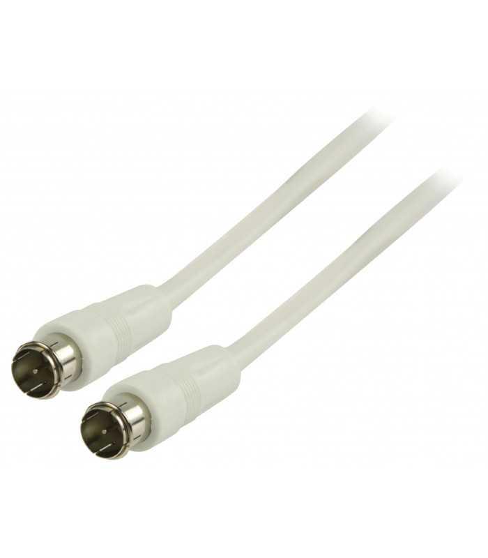 cablu antena f tata fara filetare f tata fara filetare alb 5m valueline 1