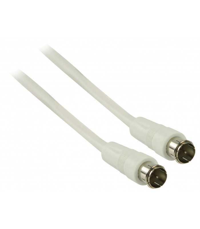 cablu antena f tata fara filetare f tata fara filetare alb 5m valueline 2