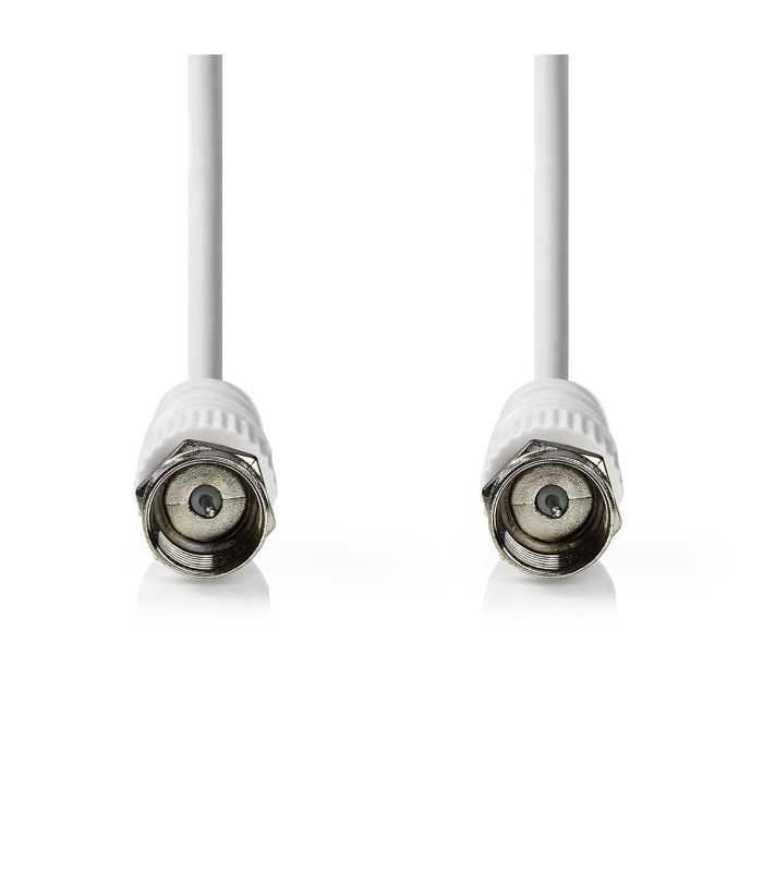 Cablu Antena Si Satelit F Tata F Tata 1m Dublu Ecranat Alb Nedis Csgl41000wt10