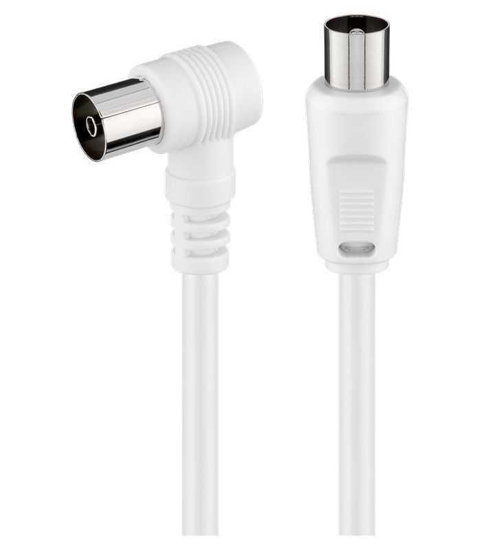 Cablu antena TV 75ohm Coaxial tata - Coaxial mama in unghi 1.5m 70dB dublu ecranat 5mm Goobay 11712