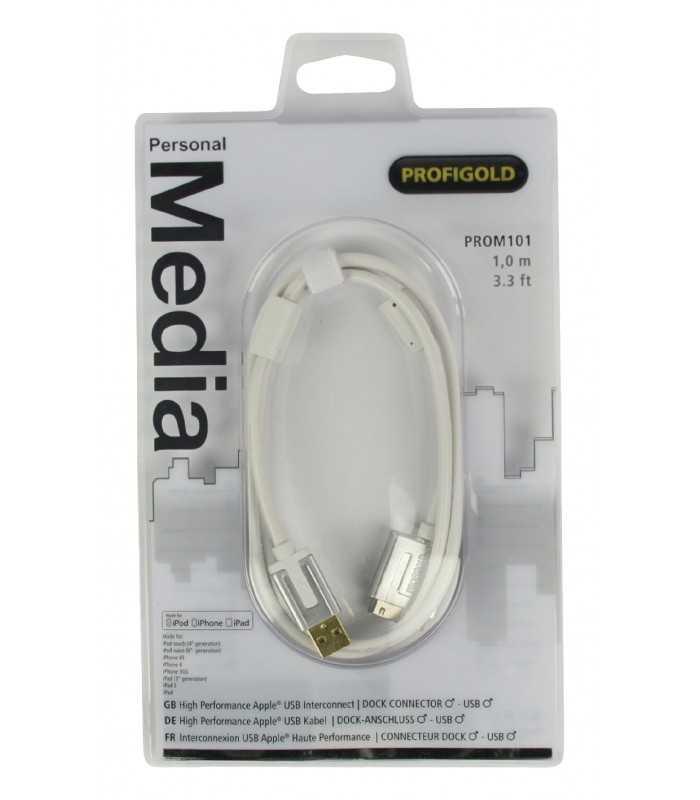 cablu apple ipad iphone usb de inalta calitate 1m alb profigold 4