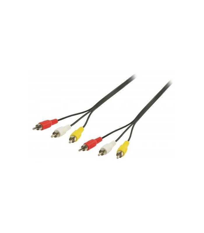 cablu audio 3x rca tata 3x rca tata 5m negru valueline 2
