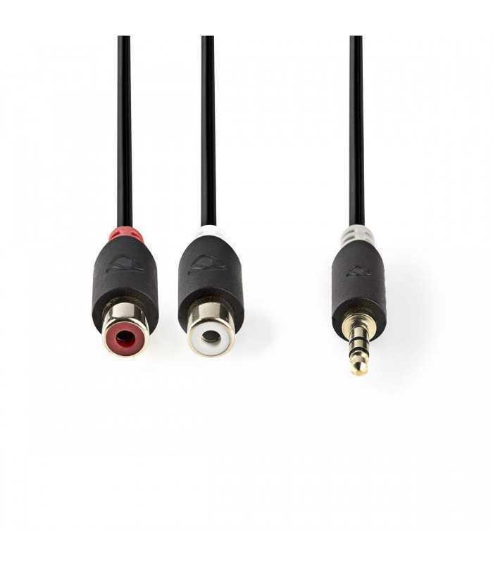 cablu audio adaptor jack 35 mm stereo tata 2x rca mama 02m nedis 1