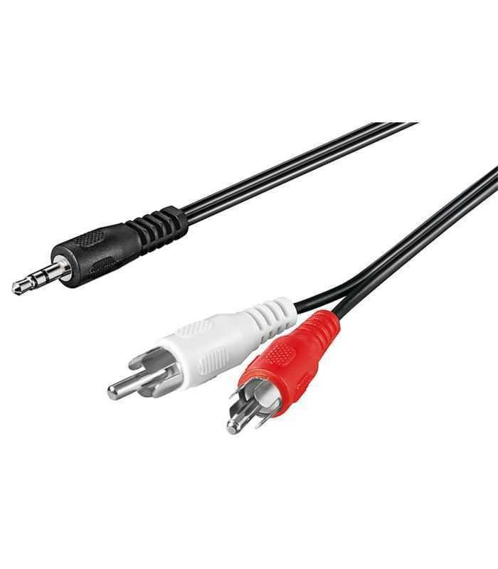 Cablu audio adaptor Jack tata 3.5 mm la stereo 2x RCA tata 0.5m Goobay