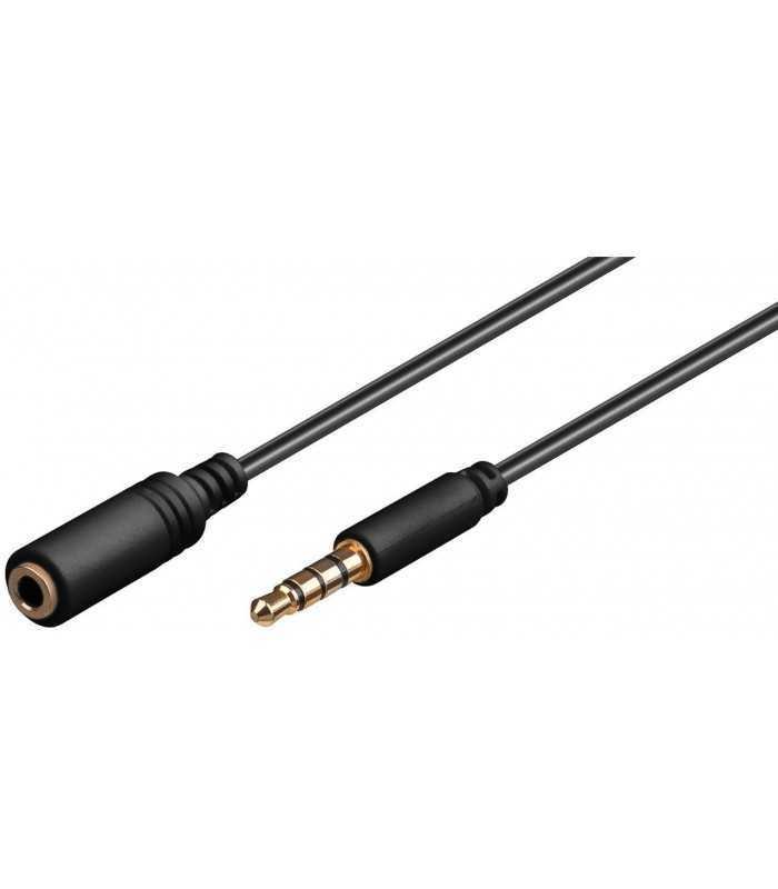 Cablu AUDIO AUX JACK 3.5 mm 4 contacte tata-mama 2m GOOBAY