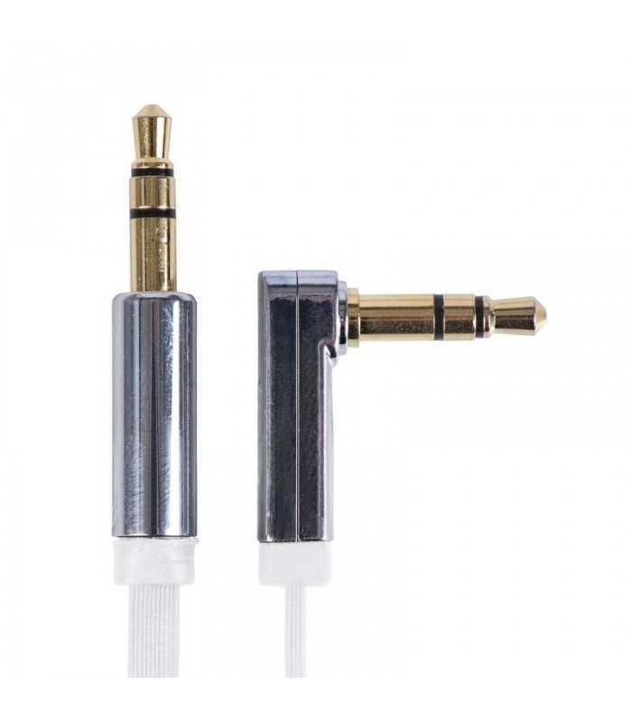 cablu audio auxiliar 1m jack 35 mm tata tata la 90 grade alb emos 2