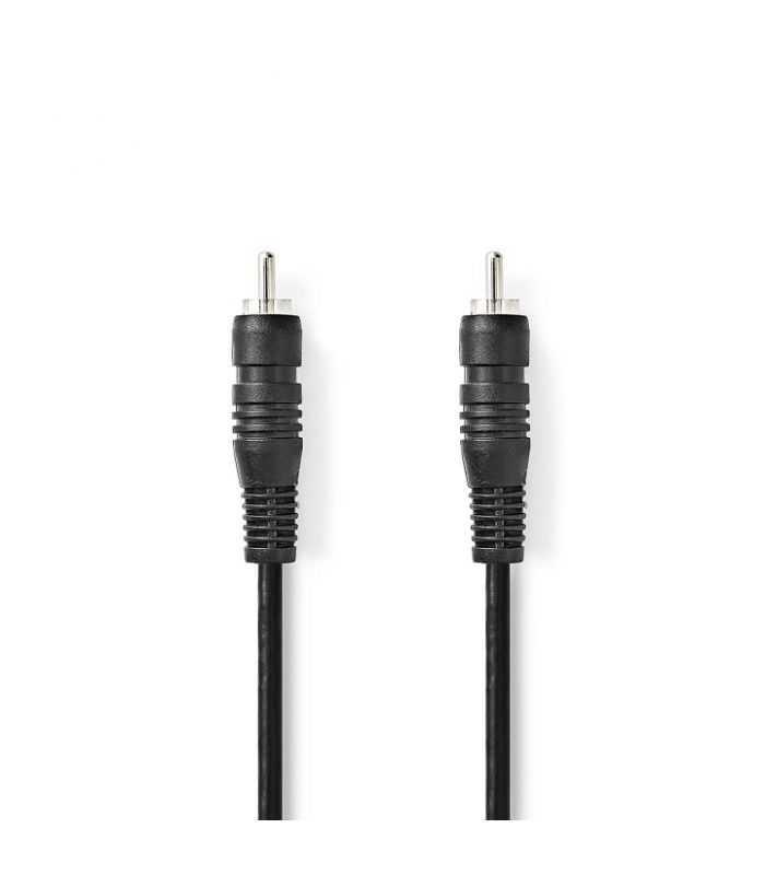 Cablu audio digital coaxial RCA tata - RCA tata 2m negru Nedis