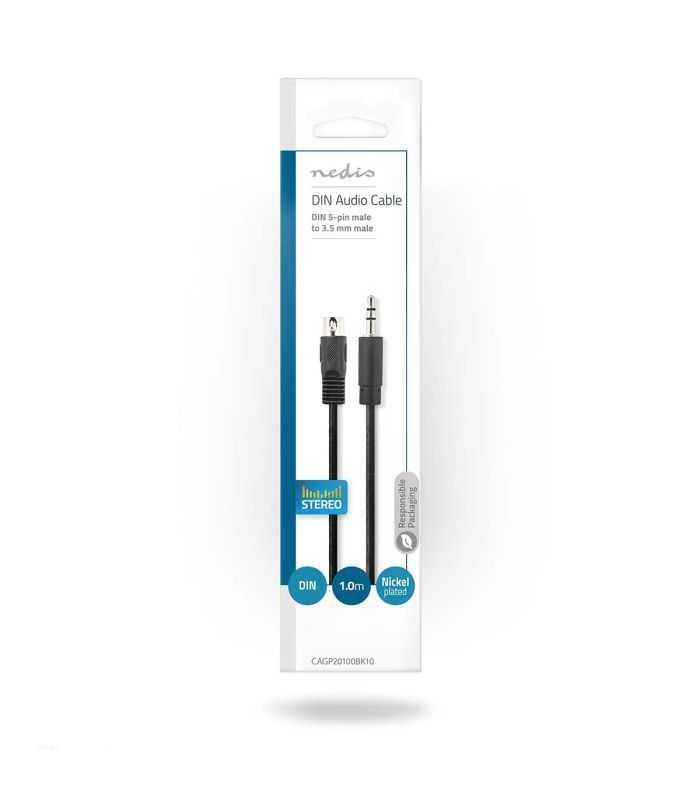 Cablu Audio Din 5pin Tata Jack 35 Mm Tata 1m Negru Nedis Cagp20100bk10