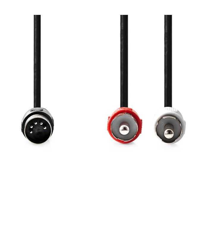Cablu Audio Din 5pini Tata 2x Rca Tata 1m Nedis Cagl20200bk10