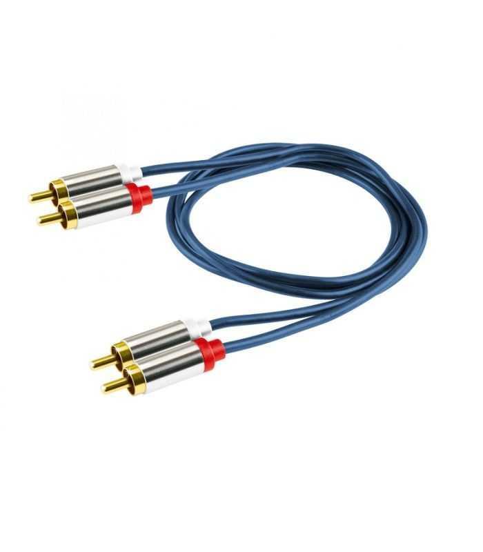 Cablu audio HiFi stereo 2x RCA - 2x RCA 1m dublu ecranat HOME