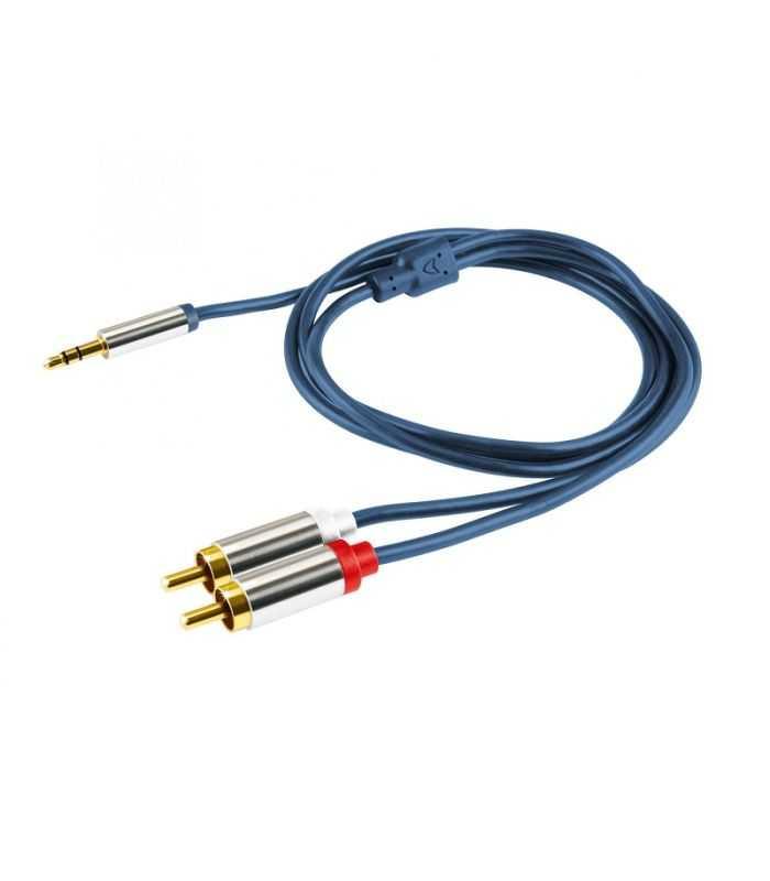 Cablu audio HiFi stereo Jack 3.5 mm - 2x RCA 1m dublu ecranat HOME