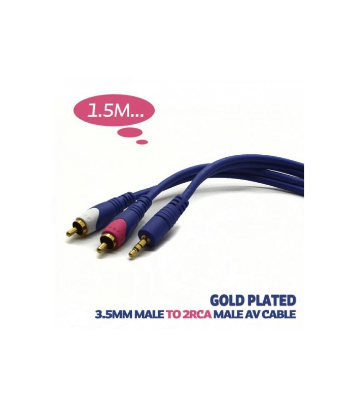 Cablu audio Jack 3.5 mm la 2x RCA 1.5m aurit