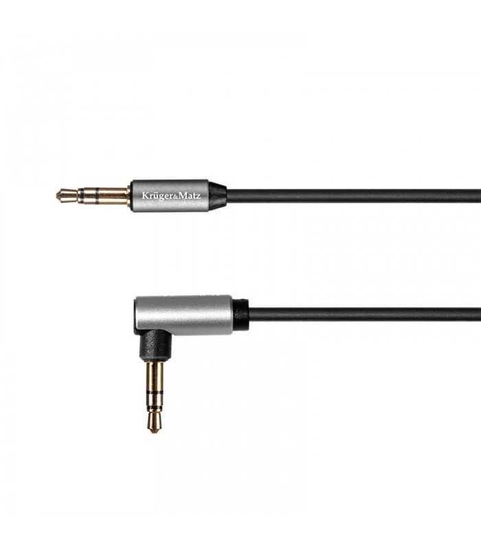 cablu audio jack 35 mm tata 90 grade 35 mm tata 18m basic krugermatz 1