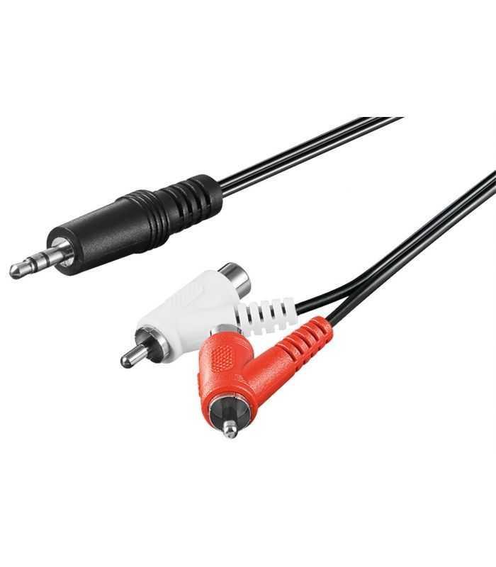 Cablu audio Jack 3.5 mm tata STEREO la 2x RCA tata-mama 1.5m Goobay
