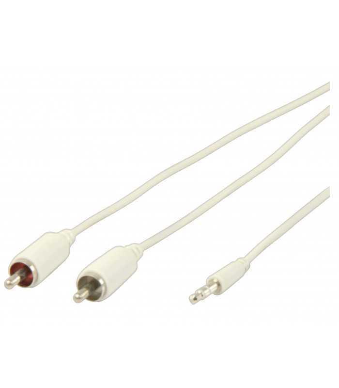 cablu audio jack stereo 35 mm tata 2x rca tata 1m alb valueline 2