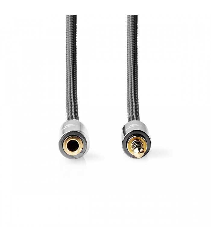 cablu audio jack stereo 35 mm tata 35 mm mama nedis 2m gri metal 2