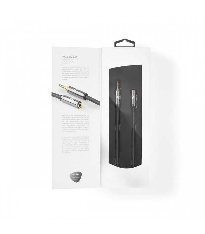 cablu audio jack stereo 35 mm tata 35 mm mama nedis 2m gri metal 5