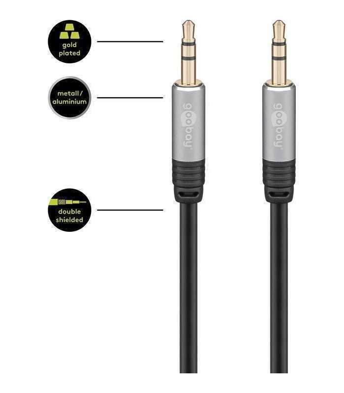 cablu audio jack stereo 35 mm tata 35 mm tata 15m dublu ecranat goobay plus 1