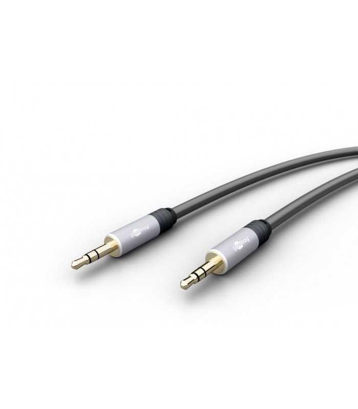 Cablu audio jack stereo 3.5 mm tata - 3.5 mm tata dublu ecranat 3m Goobay Plus