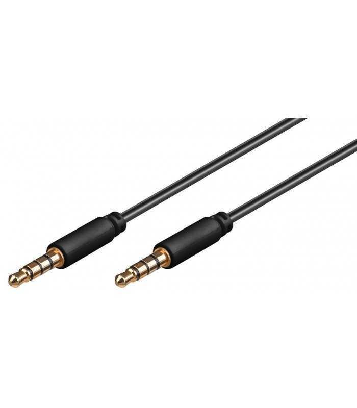 Cablu audio Jack Stereo 3.5 mm tata 4 pini - 3.5 mm tata 0.5m Goobay