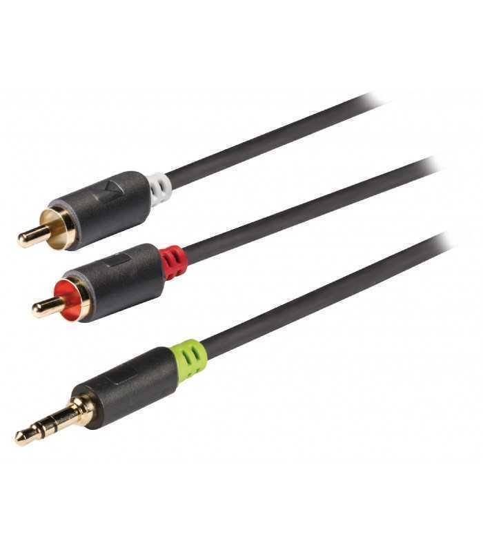 cablu audio jack stereo 35 mm tata tata 1m gri konig 1