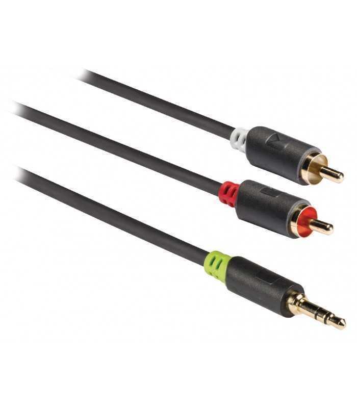 cablu audio jack stereo 35 mm tata tata 1m gri konig 2