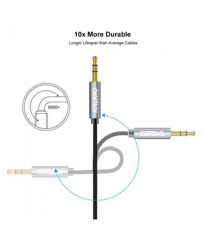 cablu audio jack stereo choetech aux002 35 mm tata 35 mm tata 12m negru 5