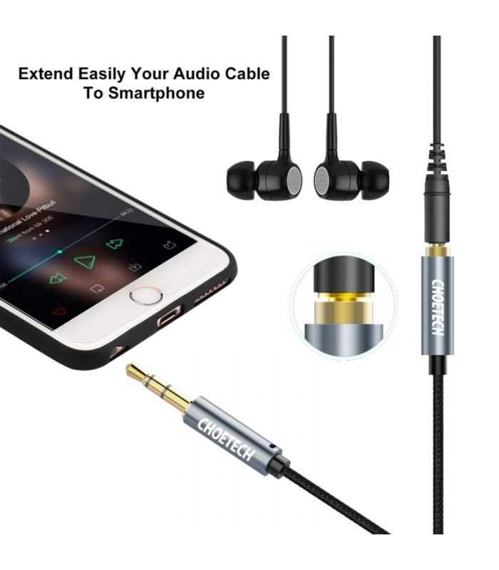 cablu audio jack stereo choetech aux002 35 mm tata 35 mm tata 12m negru 8