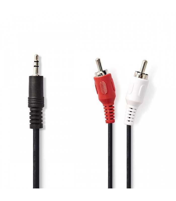 Cablu audio Jack Stereo Nedis 3.5 mm tata - 2x RCA tata 2m