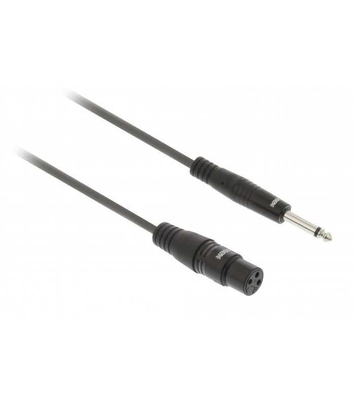 cablu audio mono xlr 3 pini mama jack 635 mm tata 3m gri sweex 1