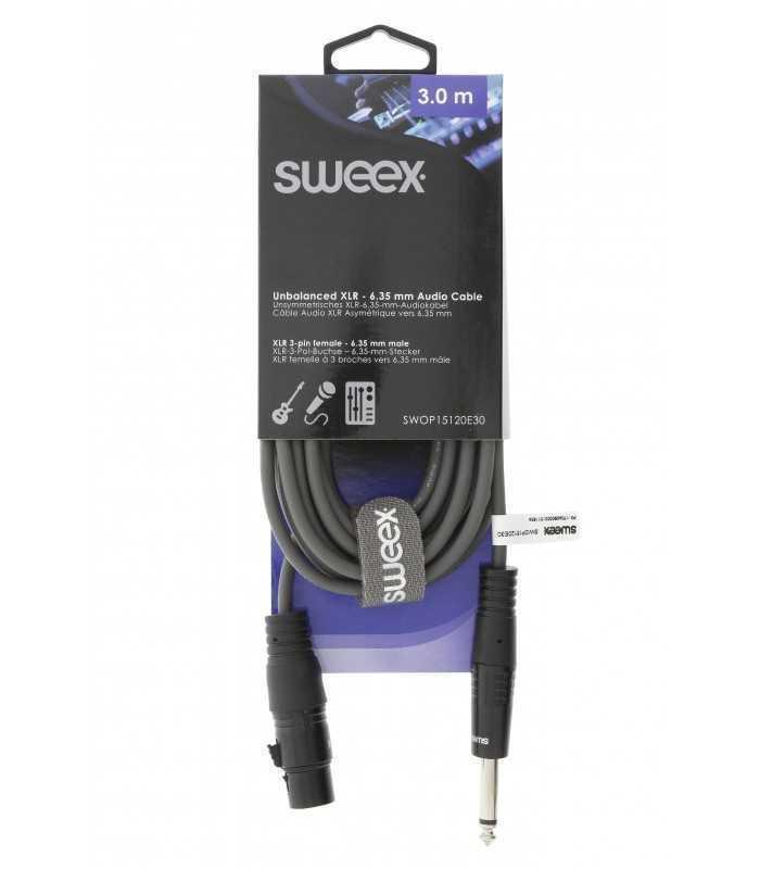 Cablu audio mono XLR 3 pini mama - Jack 6.35 mm tata 3m gri Sweex