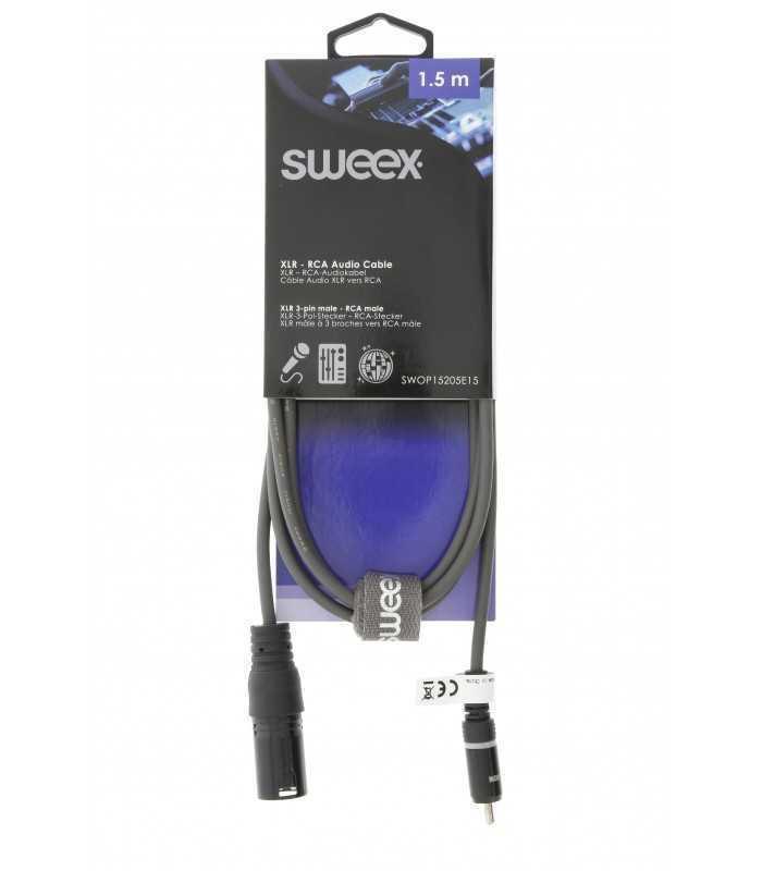 cablu audio mono xlr 3 pini tata rca tata 15m gri sweex 2