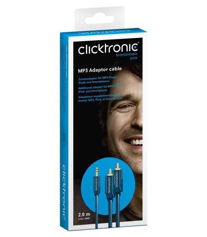 cablu audio profesional jack 35 mm 2x rca 2m 50ohm ofc cupru fara oxigen awg23 clicktronic 1