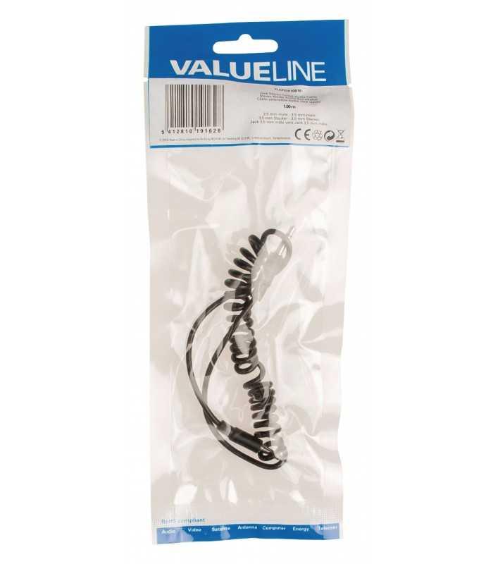 cablu audio spiralat 35 mm tata 35 mm tata 1m valueline 1