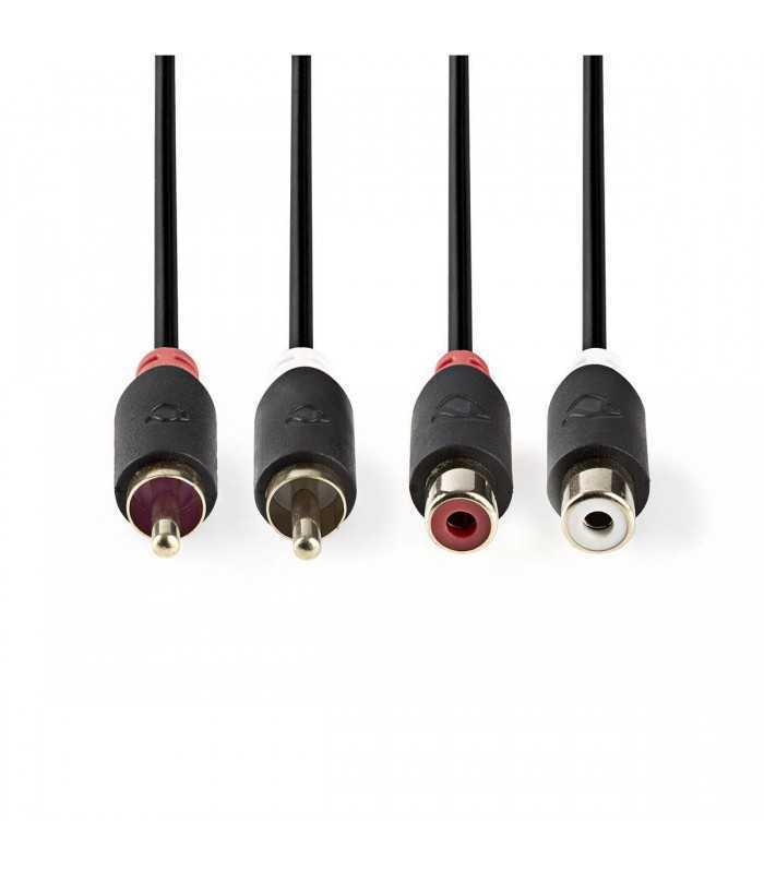 cablu audio stereo 2x rca tata 2x rca mama 2m antaracit nedis 1