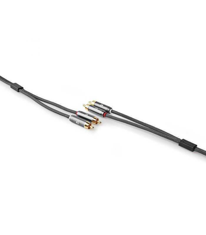 cablu audio stereo 2x rca tata 2x rca tata 1m gri nedis 4