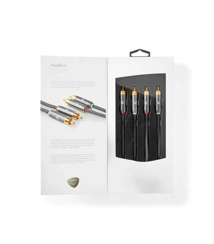 cablu audio stereo 2x rca tata 2x rca tata 1m gri nedis 7