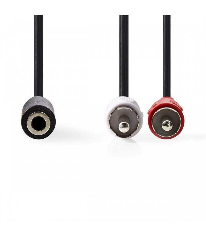 cablu audio stereo 2x rca tata 35 mm mama jack 02m nedis 1