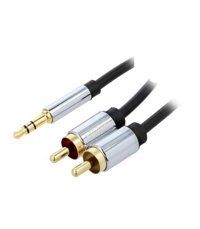 Cablu audio STEREO Jack 3.5 mm - 2x RCA 0.5m ecranat aurit VENTION BCFBD