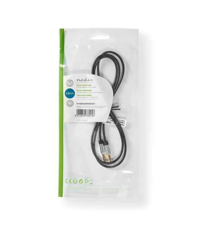 cablu audio stereo nedis jack 35 mm 35 mm 1m negru 3