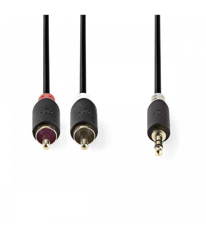 cablu audio stereo nedis jack 35 mm tata 2x rca tata 10m 2