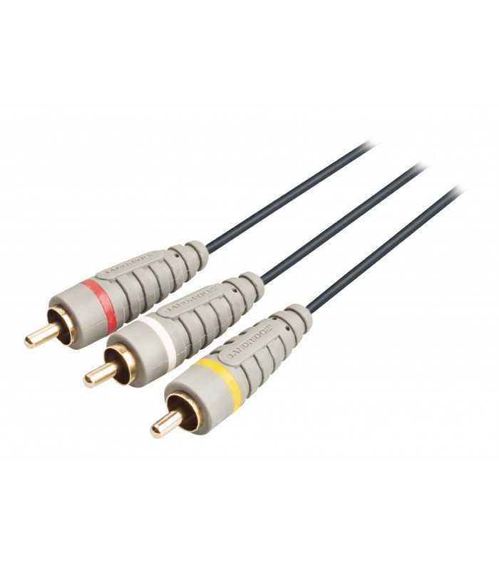 cablu audio video 3x rca tata 3x rca tata 2m albastru bandridge 1