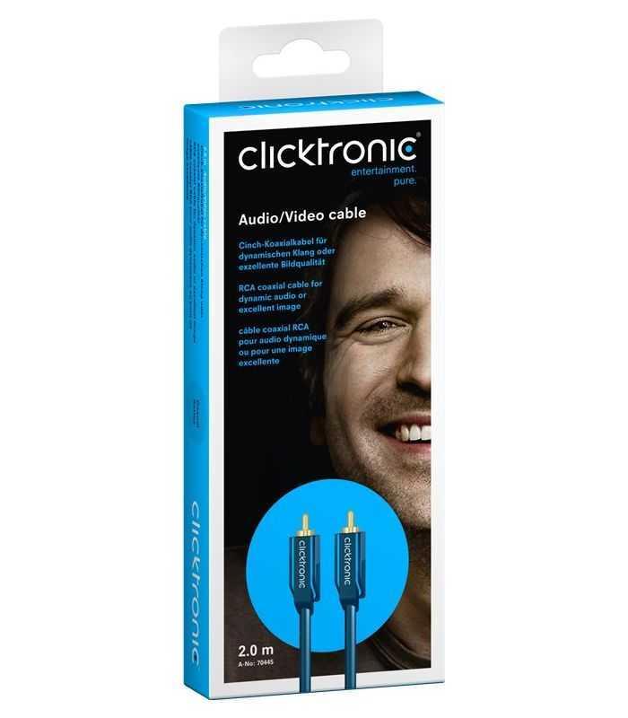 cablu audio video profesional 1x rca tata tata 2m 75ohm cupru awg23 aurit clicktronic 1