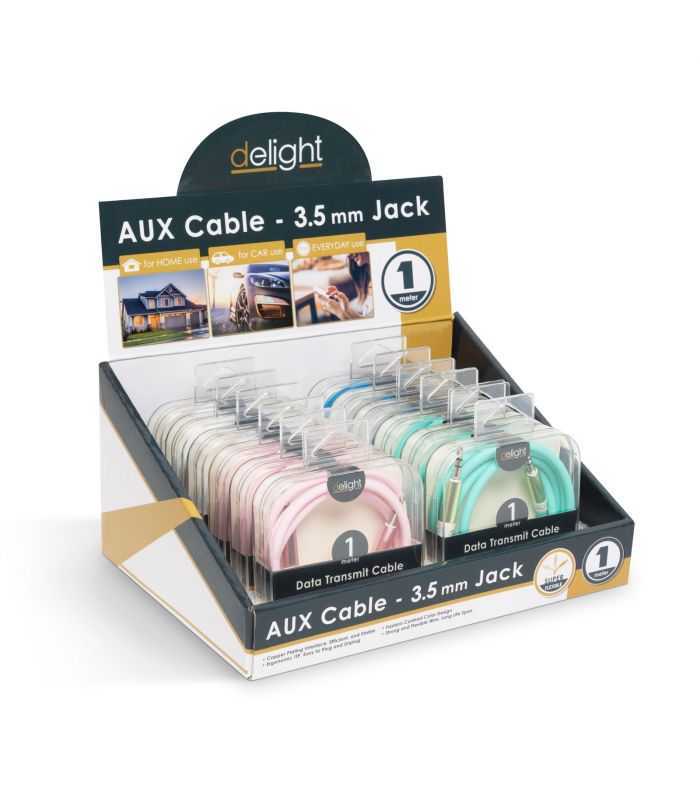 cablu auxiliar jack 35 mm metal tata tata 1m textil delight 5